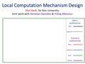 Local Computation Mechanism Design Shai Vardi, Tel Aviv University Joint work with Avinatan Hassidim & Yishay Mansour Men’s preferences first second Women’s.