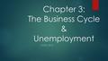 Chapter 3: The Business Cycle & Unemployment POPE- 2015.