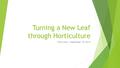 Turning a New Leaf through Horticulture Fran Lawn – September 18, 2015.