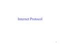 1 Internet Protocol. 2 Connectionless Network Layers Destination, source, hop count Maybe other stuff –fragmentation –options (e.g., source routing) –error.
