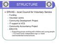 STRUCTURE ERVAS – local Council for Voluntary Service Funding Volunteer centre Community Development Project IT support to VCS Community Accountancy Project.