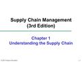 © 2007 Pearson Education 1-1 Supply Chain Management (3rd Edition) Chapter 1 Understanding the Supply Chain.