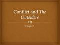 Chapter 3.   Definition:  The struggle between opposing forces--e.g., CHARACTERS, nations or ideas--that provides the central ACTION and interest in.