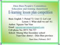 Basic English 7: Period 72: Unit 12: Let’s eat Lesson 1: What shall we eat? A1. Lesson 1: What shall we eat? A1. Author: Nguyen Van Vien