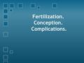 Fertilization. Conception. Complications.. 4 Phases of the Menstrual Cycle.