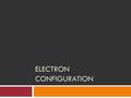 ELECTRON CONFIGURATION. Electron Configuration  The way electrons are arranged around the nucleus.