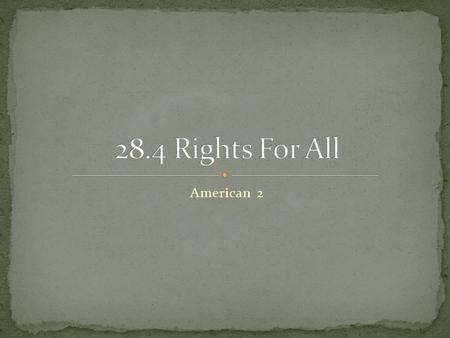 American 2. Martin Luther King Jr.- Nonviolent Philosophy using disobedience. Malcolm X: Leader of the Nation of Islam. Work towards social and economic.