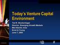 # 0302-0390915-MCL 0 Today’s Venture Capital Environment Ted R. Woolschlager Director, Emerging Growth Markets Mid-Atlantic Area Ernst & Young June.