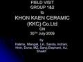 FIELD VISIT GROUP 1&2 to KHON KAEN CERAMIC (KKC) Co.Ltd ON 30 TH July 2009 by Halima, Mangali, Lin, Sanda, Indrani, Hnin, Dona, MZ, Saroj,Elephant, AJ,