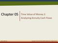 1 Chapter 05 Time Value of Money 2: Analyzing Annuity Cash Flows McGraw-Hill/Irwin Copyright © 2012 by The McGraw-Hill Companies, Inc. All rights reserved.