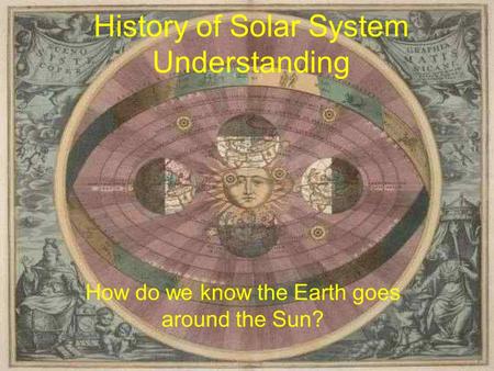 History of Solar System Understanding How do we know the Earth goes around the Sun?