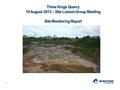 Three Kings Quarry 19 August 2013 – Site Liaison Group Meeting Site Monitoring Report 1.