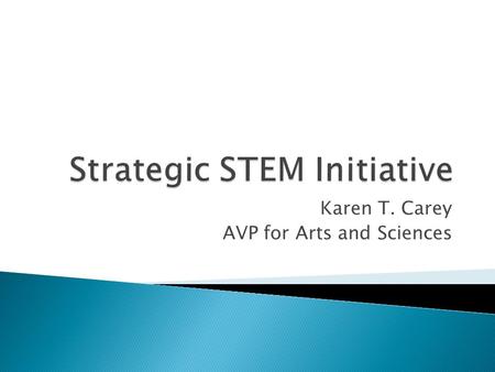 Karen T. Carey AVP for Arts and Sciences.  The purpose of the Committee is to engage appropriate offices and stakeholders on campus and in the community.