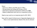 0 09-03-2010 Notur: - Grant f.o.m. 2010 is 16.5 Mkr (was 21.7 Mkr) - No guarantees that funding will increase in 2010 - Same level of operations maintained.