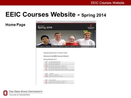 EEIC Courses Website - Spring 2014 Home Page EEIC Courses Website.