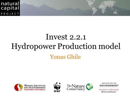 Invest 2.2.1 Hydropower Production model Yonas Ghile.