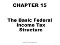 CHAPTER 15 The Basic Federal Income Tax Structure Chapter 15: Tax Structure1.