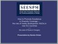 How to Promote Excellence in Diversity Coverage – the role of media development NGOs in new EU countries ---- the case of Roma in Hungary Presentation.