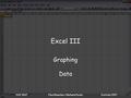 Summer 2007 NSF MSPPaul Beaulieu / Barbara Perez Excel III Graphing Data.