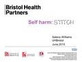 Self harm: Salena Williams UHBristol June 2015. Who’s involved? David Gunnell UoB Blanka Robertson BCC/Public Health Lisa Foote SISH Dominique Thompson.