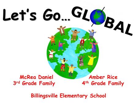 Let’s Go McRea DanielAmber Rice 3 rd Grade Family4 th Grade Family Billingsville Elementary School Let’s Go…