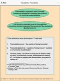 B. Neidhart, W. Wegscheider (Eds.): Quality in Chemical Measurements © Springer-Verlag Berlin Heidelberg 2000 A. RíosTraceability / Trackability 1 It is.