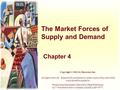 The Market Forces of Supply and Demand Chapter 4 Copyright © 2001 by Harcourt, Inc. All rights reserved. Requests for permission to make copies of any.