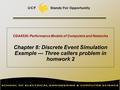 CDA6530: Performance Models of Computers and Networks Chapter 8: Discrete Event Simulation Example --- Three callers problem in homwork 2 TexPoint fonts.