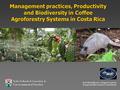 Yale School of Forestry & Environmental Studies Management practices, Productivity and Biodiversity in Coffee Agroforestry Systems in Costa Rica Esteban.