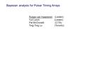 Bayesian analysis for Pulsar Timing Arrays Rutger van Haasteren (Leiden) Yuri Levin (Leiden) Pat McDonald (CITA) Ting-Ting Lu (Toronto)