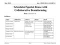 Doc.: IEEE 802.11-10/0487r1 Submission May 2010 Slide 1 Scheduled Spatial Reuse with Collaborative Beamforming Date: 2010-05-16 Authors: Thomas Derham,