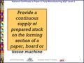 1 Commissioned by PAMSA and German Technical Co-Operation National Certificate in Paper & Pulp Manufacturing NQF Level 4 Provide a continuous supply of.