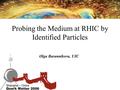 Olga Barannikova, UIC Probing the Medium at RHIC by Identified Particles.