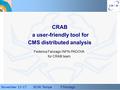 November 11-17 SC06 Tampa F.Fanzago CRAB a user-friendly tool for CMS distributed analysis Federica Fanzago INFN-PADOVA for CRAB team.