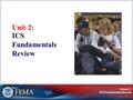 Visual 2.1 ICS Fundamentals Review Unit 2: ICS Fundamentals Review.