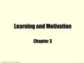 Learning and Motivation Chapter 3 Lawrence Erlbaum Associates, Publisher, Copyright 2002 3.1.