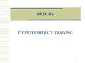 1 BRDDIS ITC INTERMEDIATE TRAINING. 2 BRDDIS Usage  Allows posting to USAS accounts for board amounts Insurances Retirement (non-foundation) Medicare.