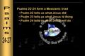 Psalms 22-24 form a Messianic triad Psalm 22 tells us what Jesus did Psalm 23 tells us what Jesus is doing Psalm 24 tells us what Jesus will do.