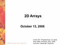 © 2004 Pearson Addison-Wesley. All rights reserved October 13, 2006 2D Arrays ComS 207: Programming I (in Java) Iowa State University, FALL 2006 Instructor: