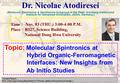 Dr. Nicolae Atodiresei (Molecular Electronics & Spintronics Subgroup in the Peter Grünberg Institut and Institute for Advanced Simulation, Jülich, Germany.)