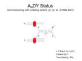 A N DY Status Commissioning with colliding beams (p  +p  at  s=500 GeV) L.C.Bland, for AnDY 8 March 2011 Time Meeting, BNL.