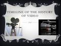 TIMELINE OF THE HISTORY OF VIDEO By KeOsha Pruitt.