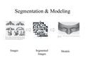 Segmentation & Modeling ImagesSegmented Images Models.