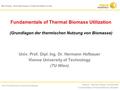 MSc Program - Renewable Energy in Central and Eastern Europe Univ.Prof.Dipl.Ing.Dr. Hermann Hofbauer Modul 2 - Biomass, Biogas, and Biofuels Fundamentals.