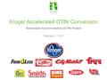 Kroger Accelerated GTIN Conversion Global Data Synchronization (GTIN) Project February 1, 2012.