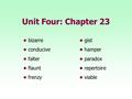 Unit Four: Chapter 23 bizarre gist conducive hamper falter paradox flaunt repertoire frenzyviable.