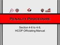 Section 4-6 to 4-9, HCOP Officiating Manual Penalty Procedure.