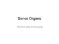 Sense Organs The first step in knowing. What does it mean to hear? Sound waves traveling through the air Changes in air pressure that result from vibration.