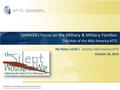 SAMHSA’s Focus on the Military & Military Families: The Role of the Mid-America ATTC Pat Stilen, LCSW | Director, Mid-America ATTC October 28, 2010.