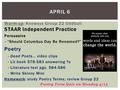 Warm-up: Knowsys Group 22 Oddball STAAR Independent Practice Persuasive - “Should Columbus Day Be Renamed?” Poetry - Dead Poets… video clips - Lit book.